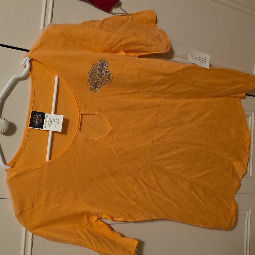 Harley-Davidson Vibrant Orange Tee with Logo